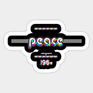 Peace 1960 ColorGroove Retro-Rainbow-Tube nostalgia (wf) Sticker